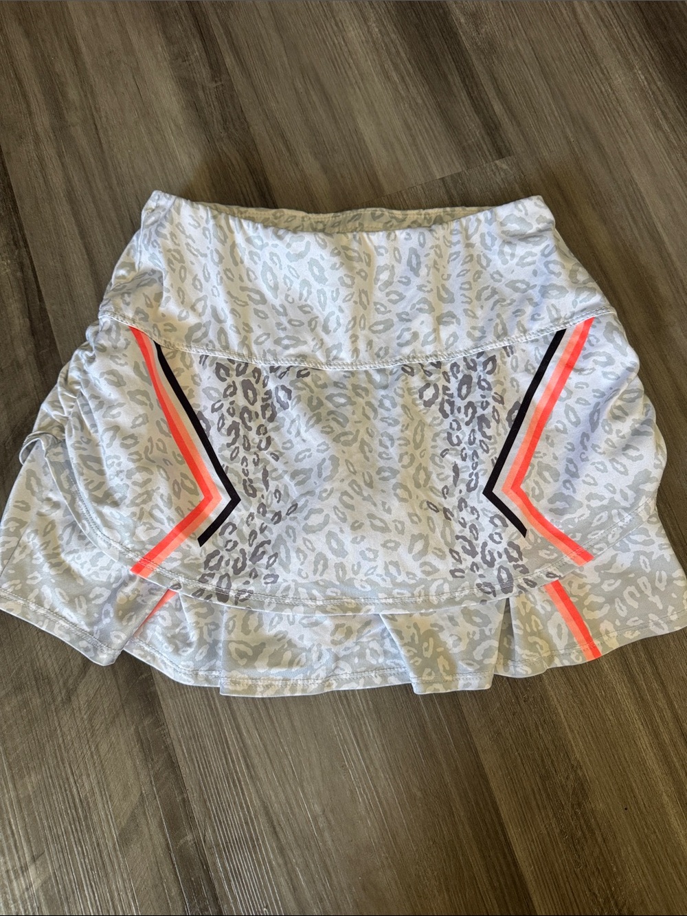 Lucky in Love tennis skirt skort cheetah girls large 14 athletic white grey